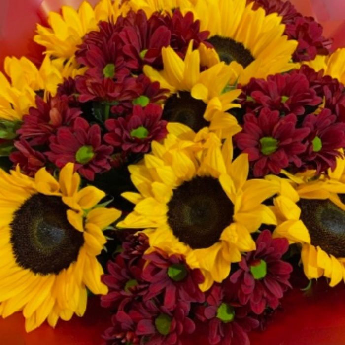 Букет «С подсолнухами +и хризантемами», фото 5
